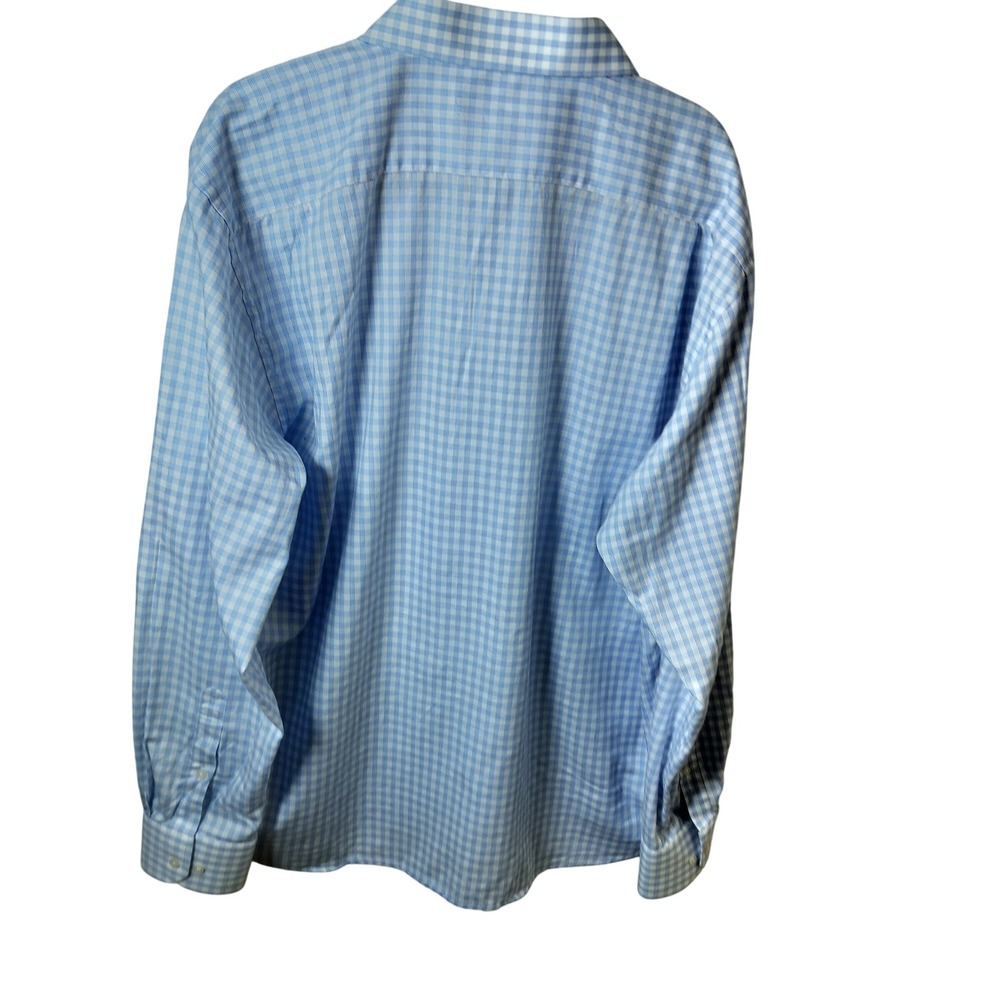 Balmain Paris Mens 2XL Blue White Gingham Check Long Sleeve Button Down Shirt - Picture 4 of 13